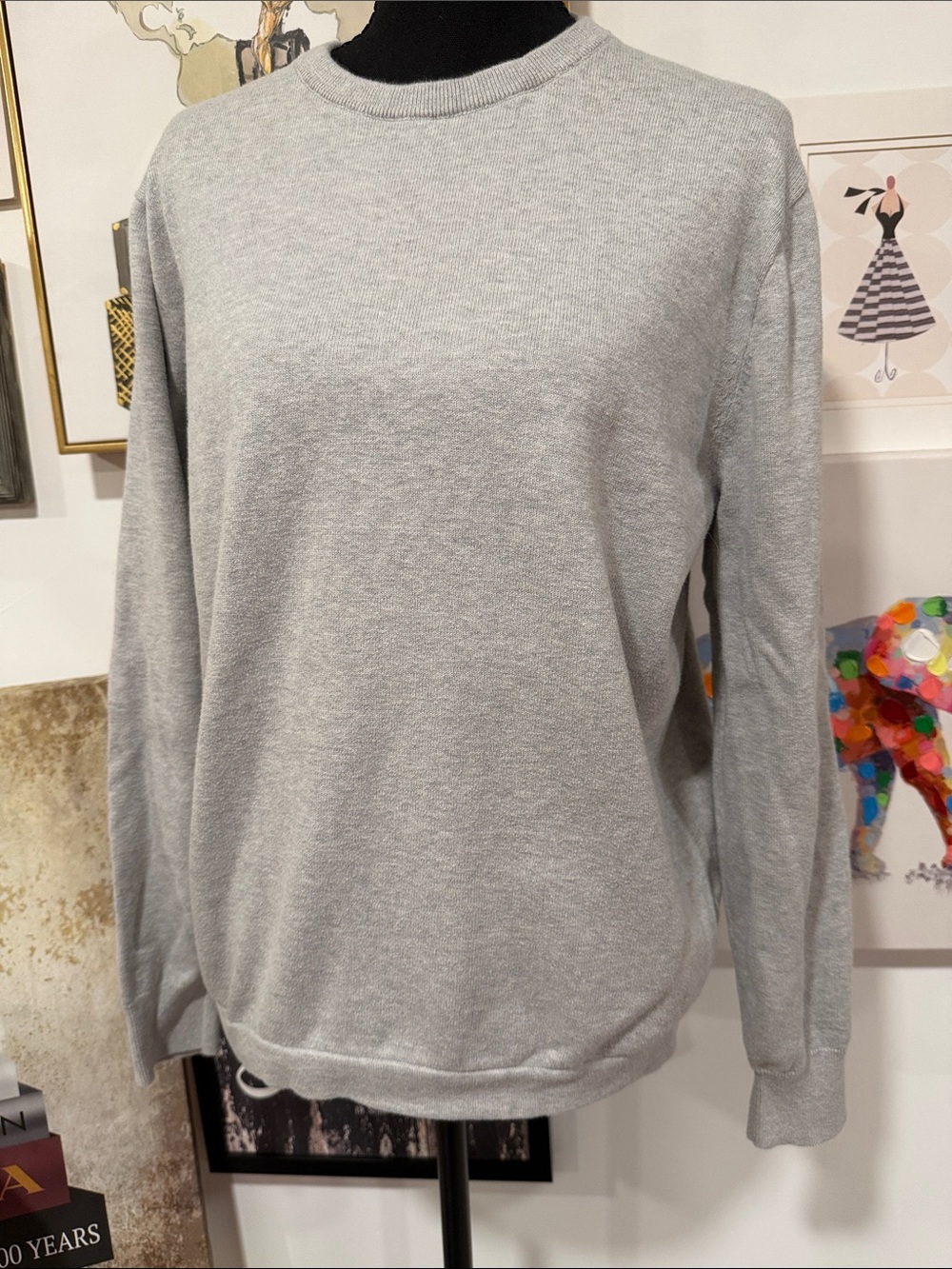 Women's Lightweight Crewneck Sweater - Light Gray